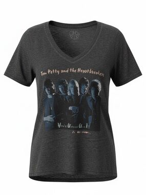 Chaser Gray Tom Petty Graphic V-Neck Tee - small